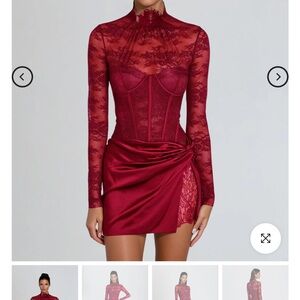 Chic Burgundy Lace Mini Dress